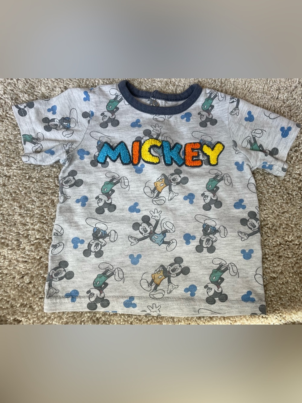 Mickey Mouse Graphic Tee with Chenille Lettering